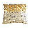Coussin " GIPSY "  Ocre   lin, sequins brod