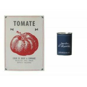 Torchon Tomate  dans sa boîte en fer