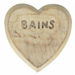 Plaque de porte coeur  "Bains "