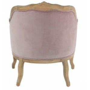 Fauteuil Astrid velours rose     73 x 85 x 72 cm