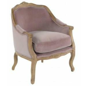 Fauteuil Astrid velours rose     73 x 85 x 72 cm